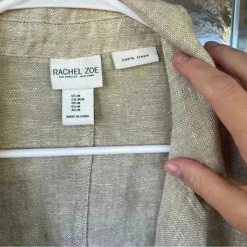Rachel Zoe Linen Blazer Women’s Size M Beige Lightweight Button Casual Workwear - Picture 12 of 12